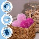 S&T INC. Reusable Dryer Balls, Fabric Softener for Laundry, Pink - Image 3