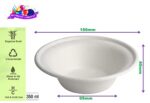 Super Rigid Disposable Paper Bowls Sugercane Biodegradable and Compostable White (340ml 50 Pack) - Image 2
