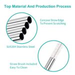 Short Metal Straws for Cocktails,Small Reusable Straws for Kids - Image 3