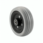 Wheelchair Caster Assembly, Flat Free, Grey Ribbed Tire, 6" x 2", TAGC1762